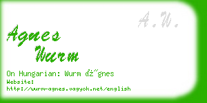 agnes wurm business card